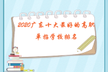 2020广东十大最好的高职单招学校排名